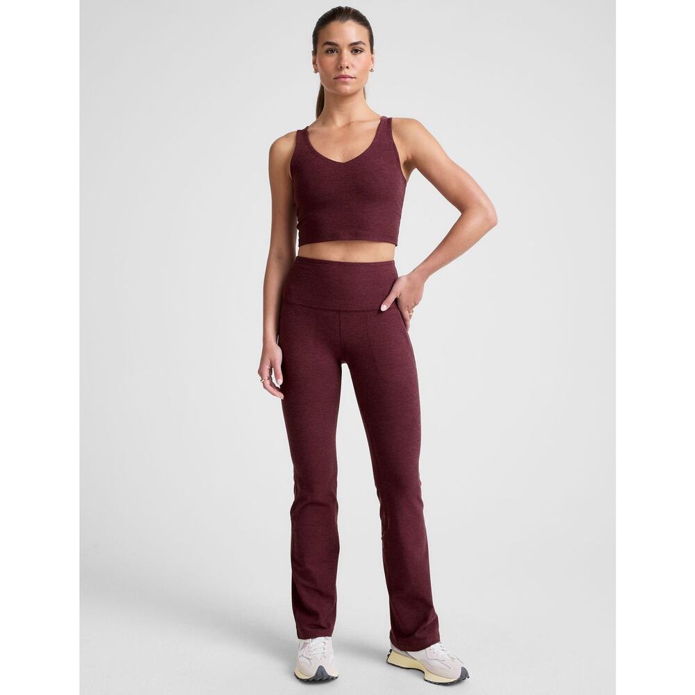 Beyond Yoga Spacedye Practice Pocket Bootcut Pants Burgundy Heather XS/S NWT - Picture 13 of 13